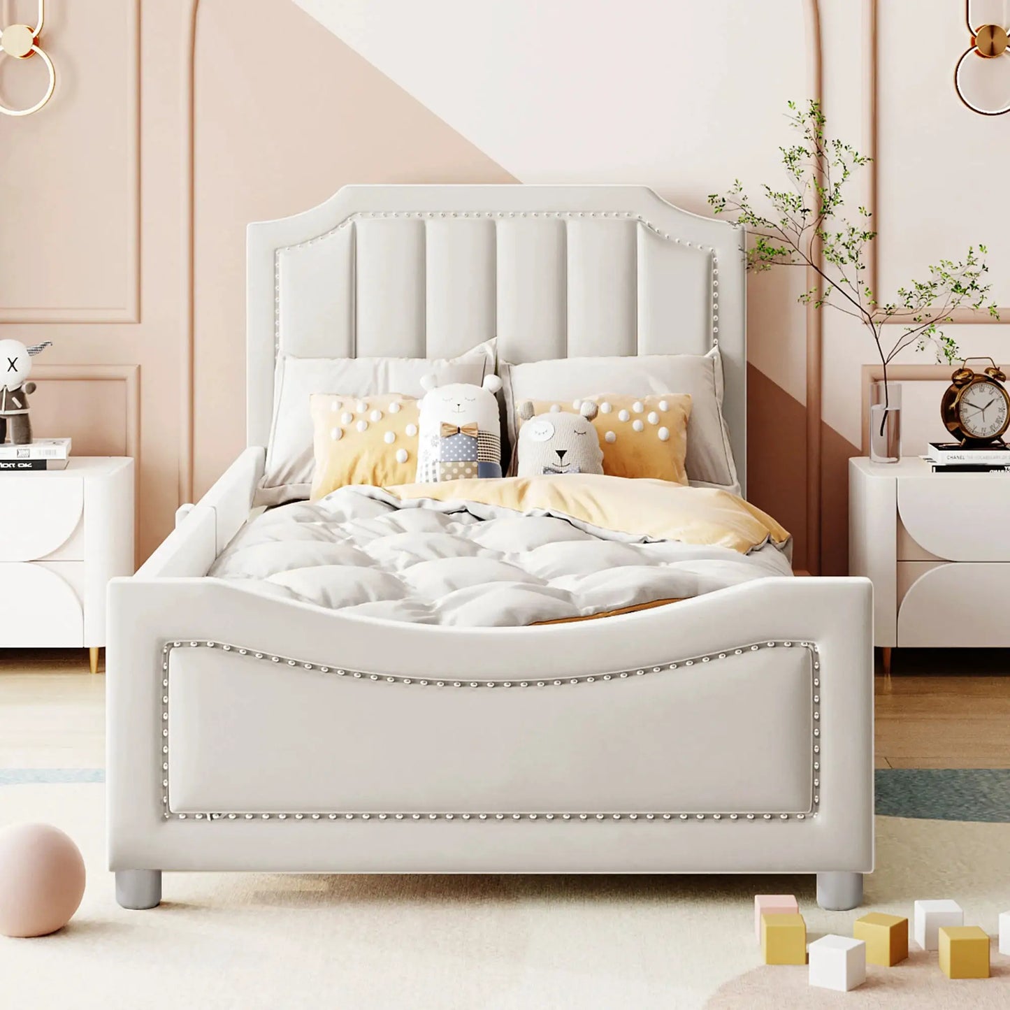 Kinderpolsterbett Schlafsofa 90x200 cm Mit Rückenlehne Bequem