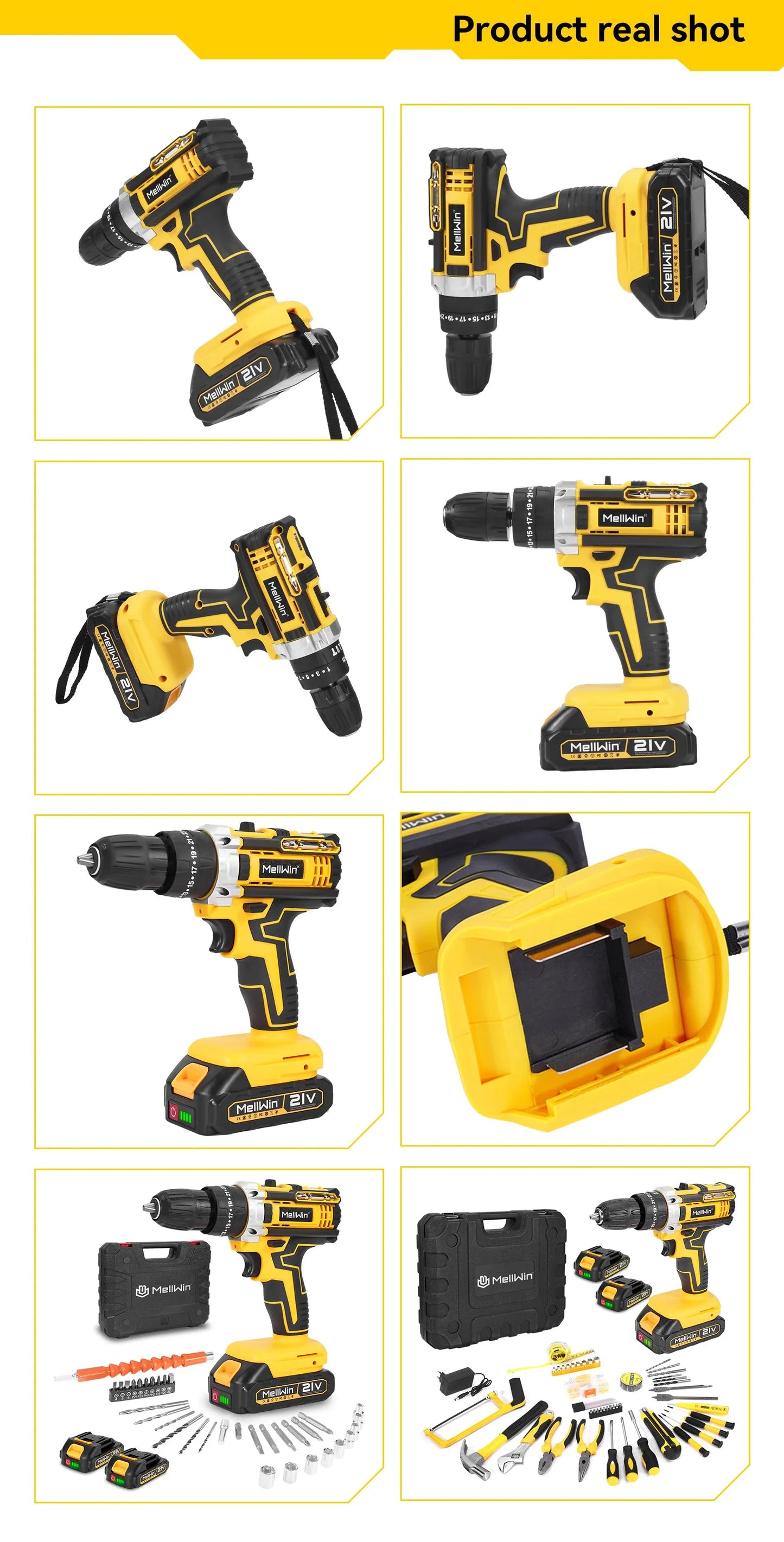 MELLWIN 25 3 Schlagbohrmaschine - 18V Akku 45 Nm 1,5-10 mm