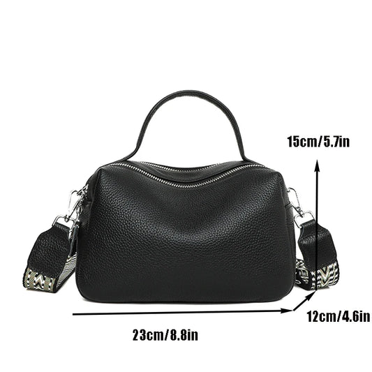 HebeiChoice Crossbody Echtleder Tasche -Vintage 25x10x18cm