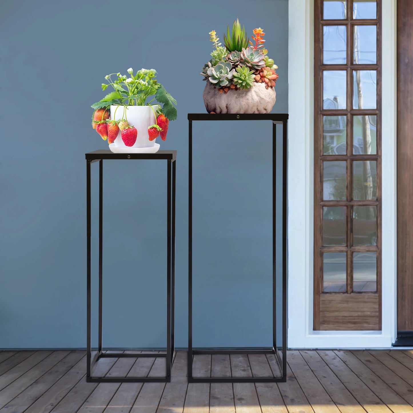 Bymaocar Pflanzenständer-Set 70/60 cm Metall Tragfähigkeit 4-5 kg