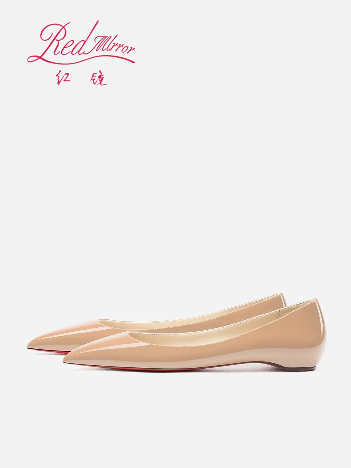 woman 2024 trend luxury women's Leather Shoes for Women Flat Shoes Red Shiny Bottom Elegant Pointed Toe Boat Shoes