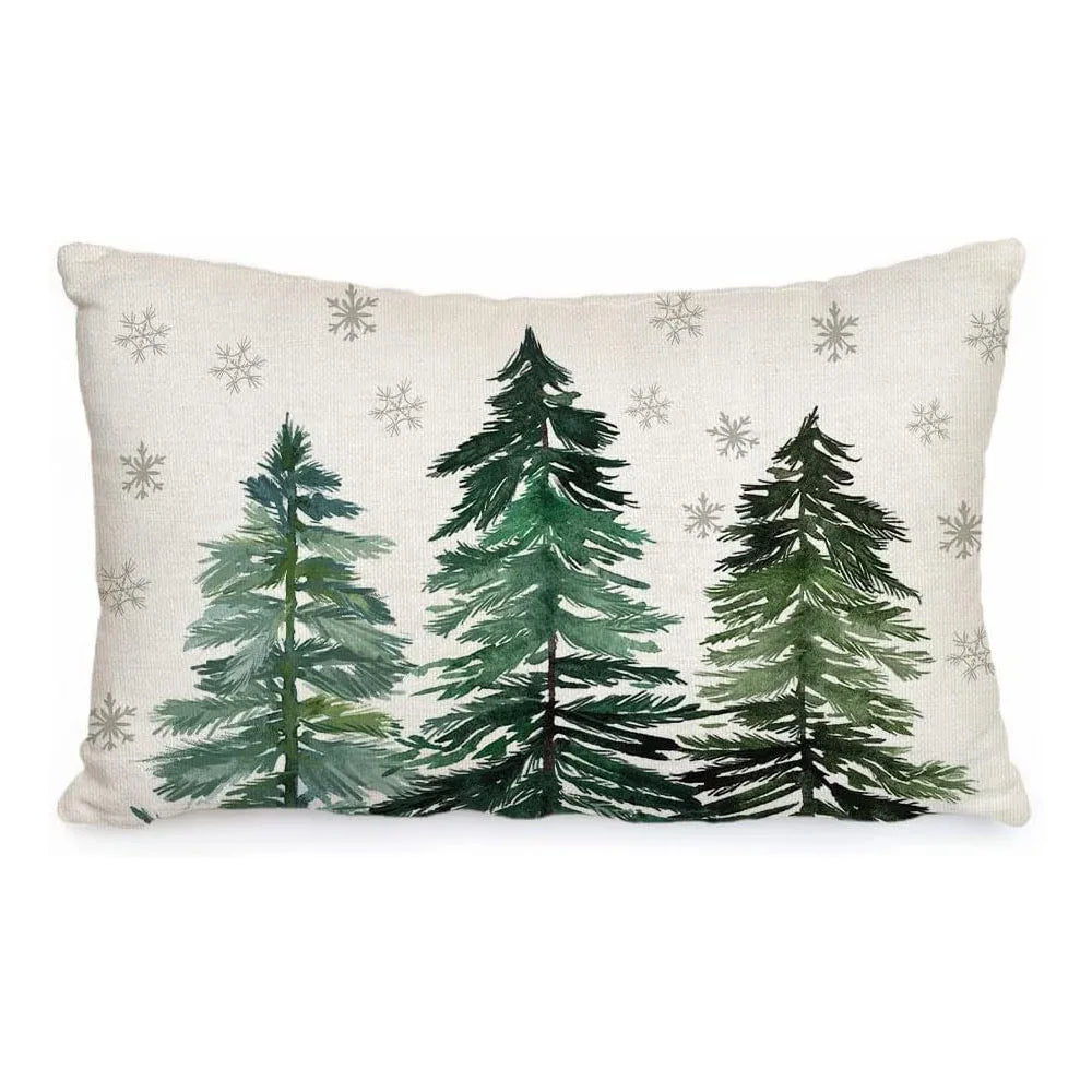Merry Christmas Decorative Pillow Cover 30x50cm Linen Throw Pillowcase Christmas Cushion Cover Pillowslip For Sofa Home Decor