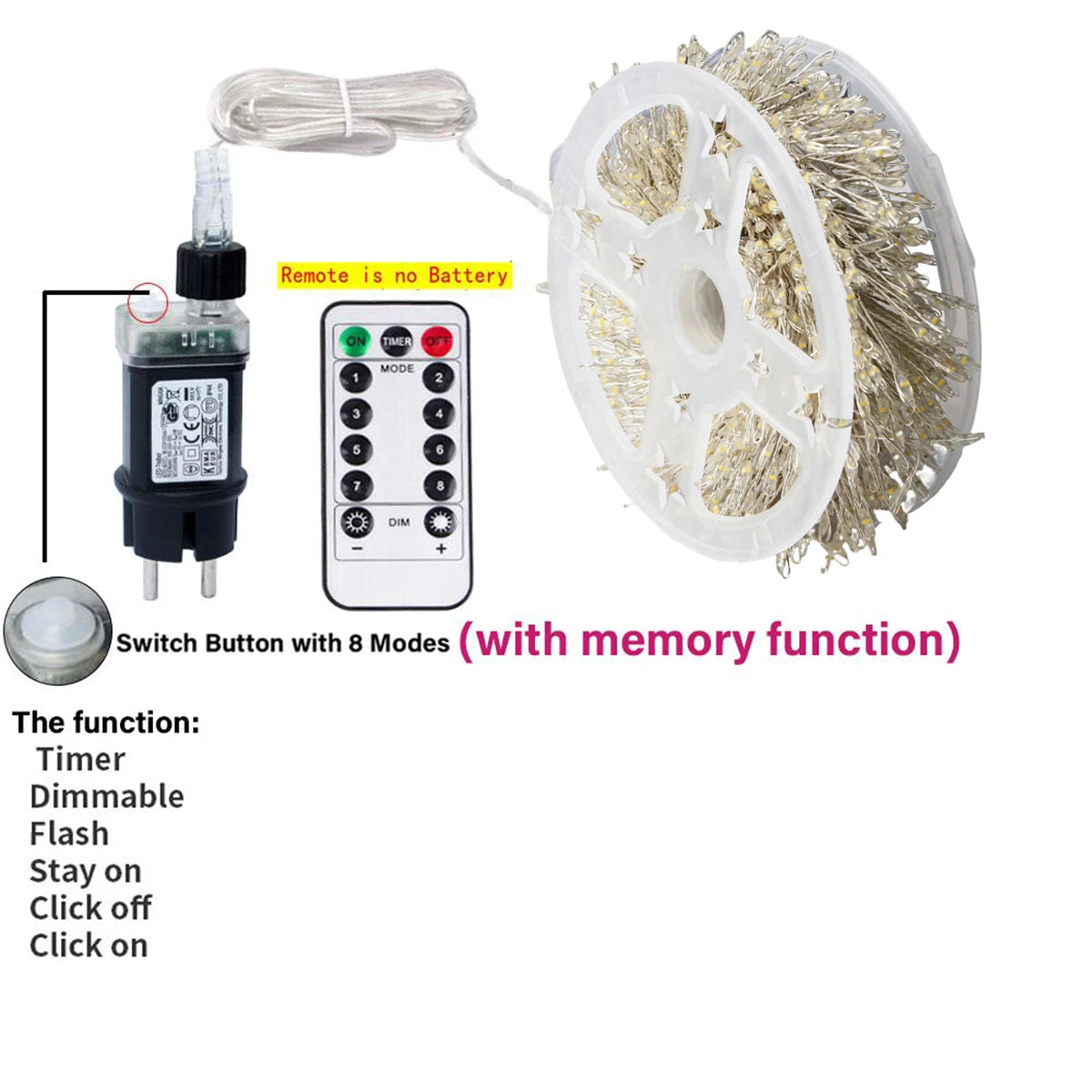KIKIELF Cluster Firecracker Lichterkette - Länge 6-50 m, >200 LEDs, Dimmbar