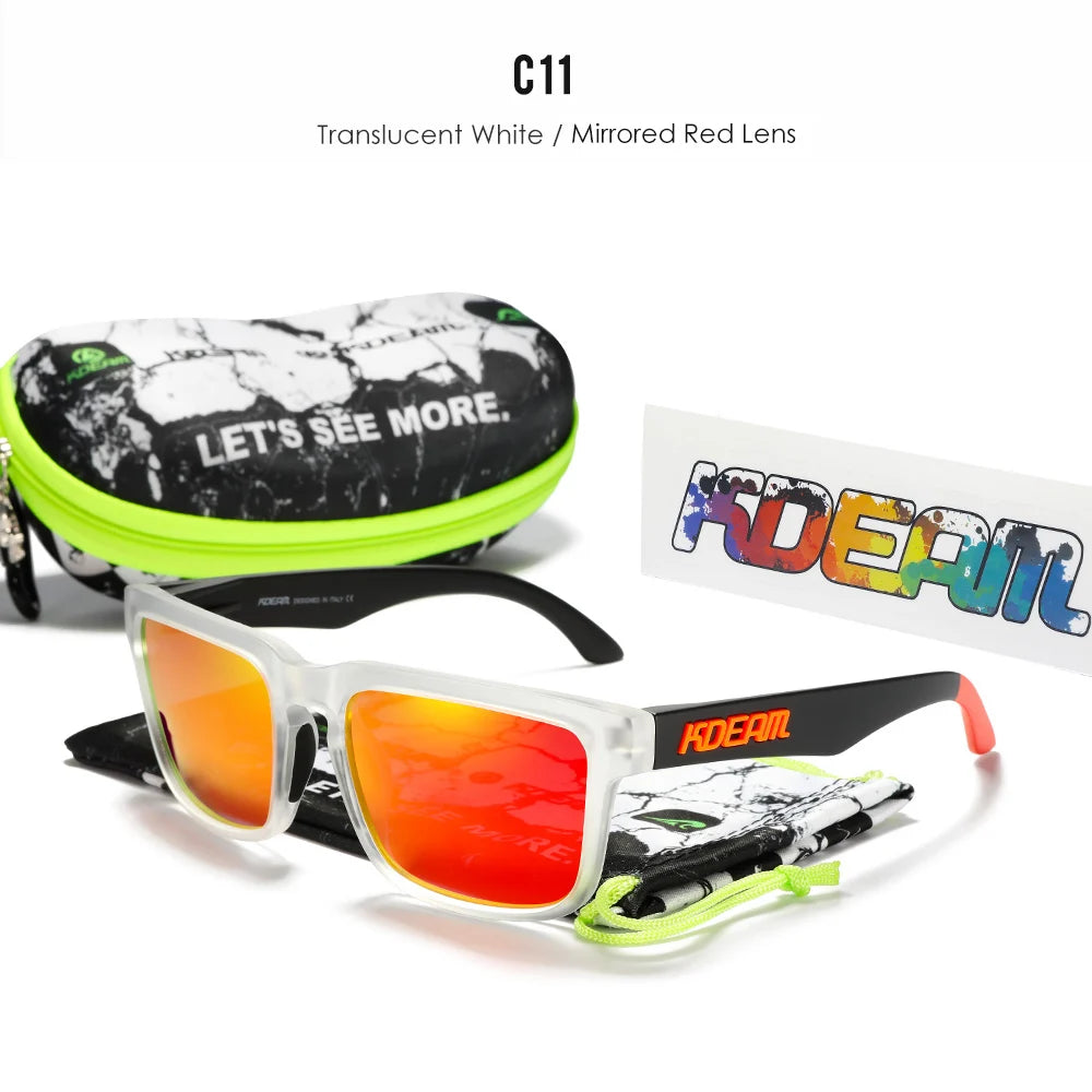KDEAM Herren Polarisierte Sonnenbrille Quadratisch Casual Outdoor Sonnen Brille Frauen Unisex Sonnenbrille für Paare mit Neuer Verpackung