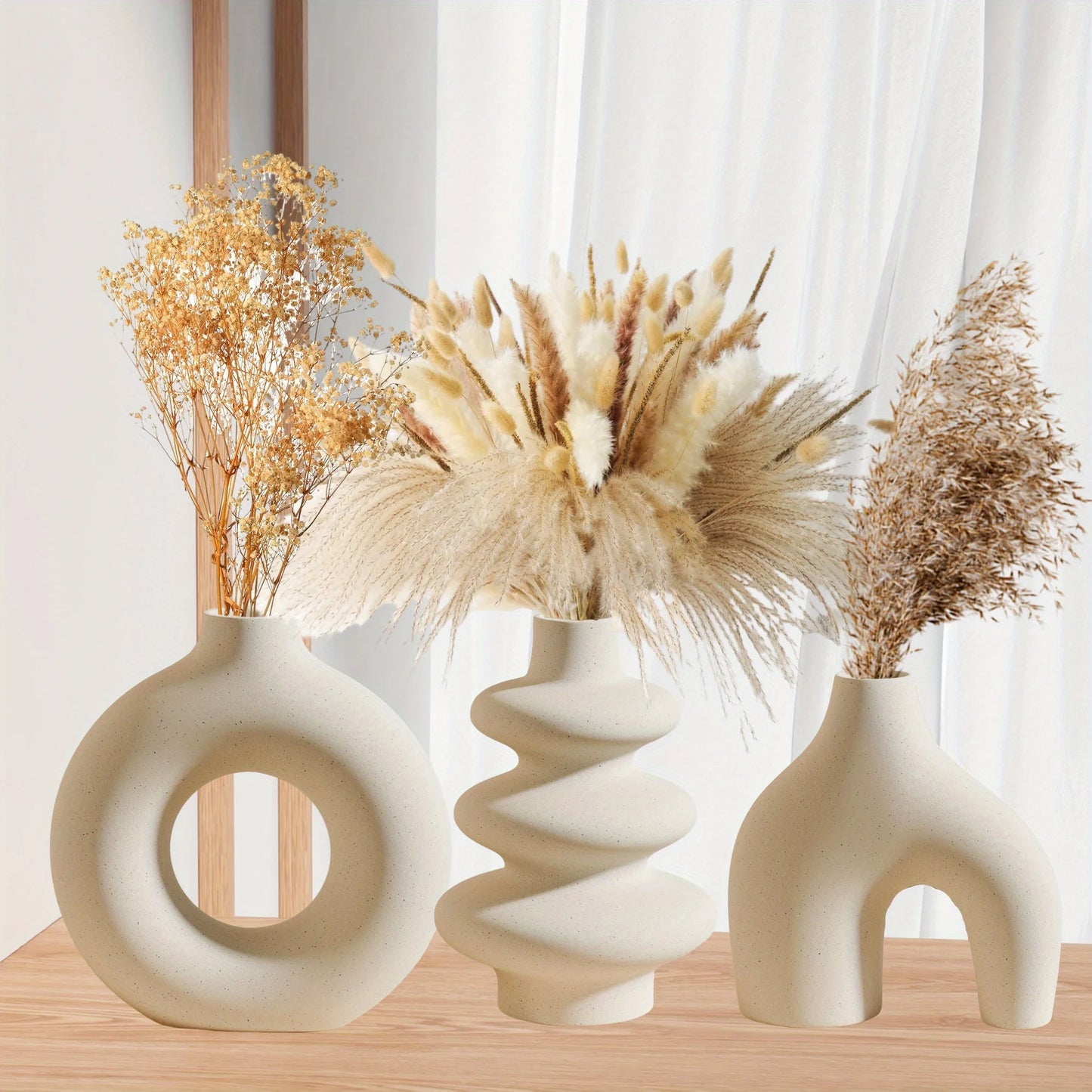 Choice Keramikvase 3er Set Geometrisch - 3 Stk Glasiert