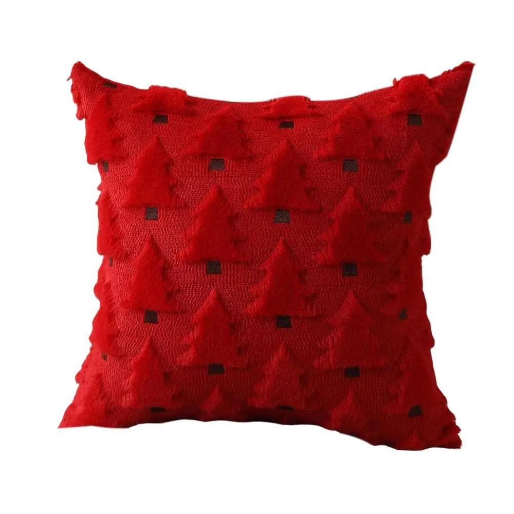 45x45cm Winter Throw Pillow Cover Xmas Home Decor Christmas Plush Pillowcase Pillowslip Home Textile Christmas Tree Pillow Cases
