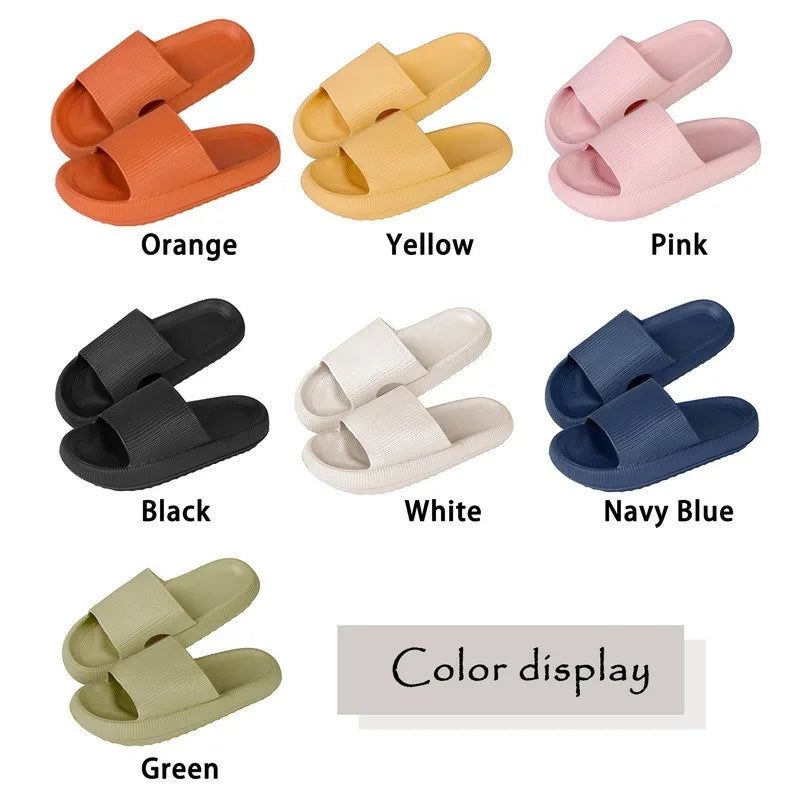 Frauen Dick Plattform Cloud Hausschuhe Sommer Strand Eva Weich Sohle Slide Sandalen Freizeit Männer Damen Innen Badezimmer Anti-Rutsch Schuhe