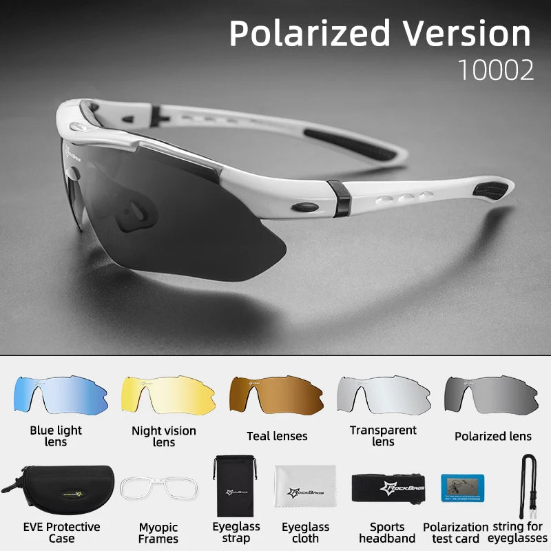 ROCKBROS Radfahren Polarisiert Brille Fahrrad Sonnenbrille Outdoor Sport Sonnenbrille MTB PC Schutzbrille Augenschutz 5/3 Linsen Fahrrad Zubehör