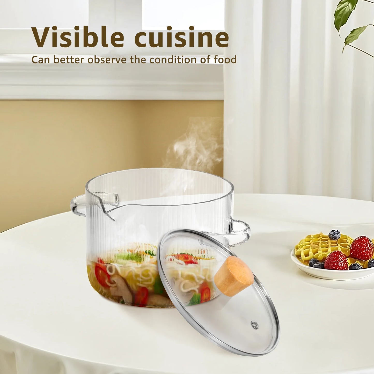 GlassChef 200054504 Glas-Topf Transparent - 1,6/2,3L Herd