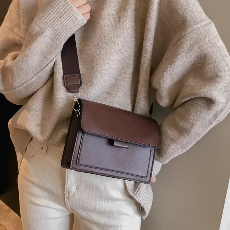 Geantă de umăr pentru femei, geantă de mână, geantă de mână cu un umăr, geantă Crossbody, geantă mică pătrată, geantă la modă, casual, simplă, curea largă, retro, geantă de mână cu un umăr