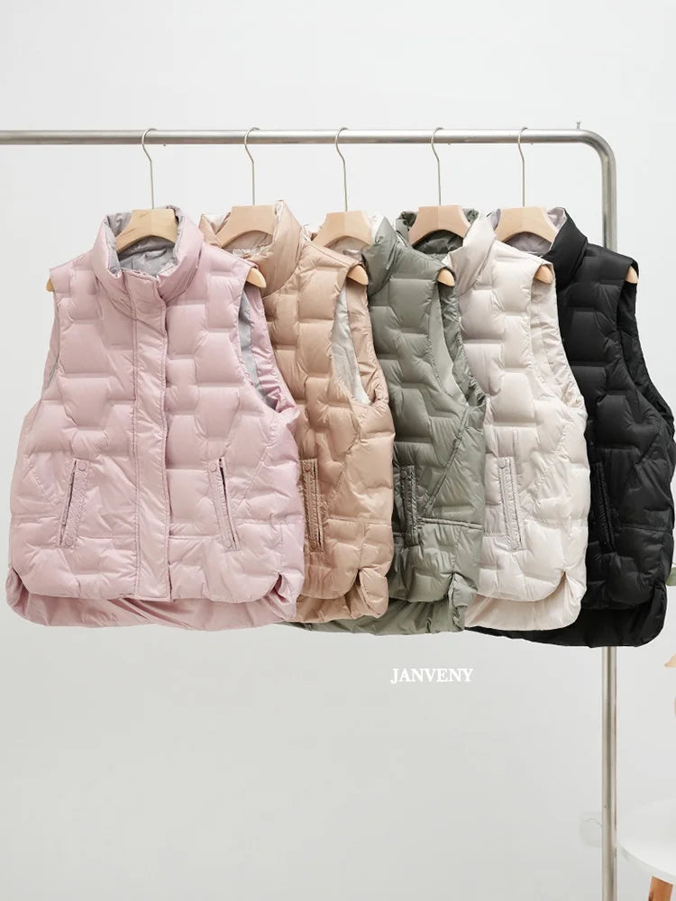 Janveny Steppweste Warm - Daunen ≥90%, Locker, Taschen