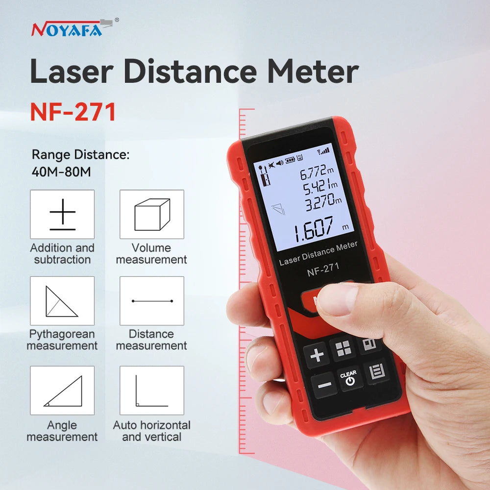 NOYAFA NF-271 Laser-Entfernungsmesser 80M Bandmaß Range Finder Messgerät Tools Digital-Maßstab Test-Tool