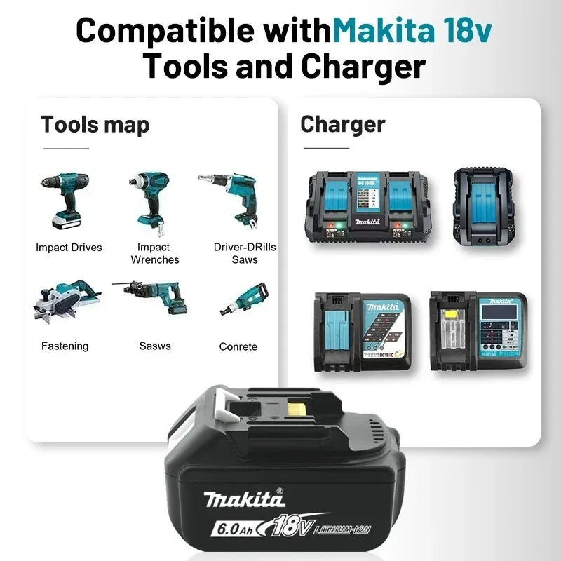 👍100% NEU Original Makita 18V 6.0Ah Batterie 2025 - BL1830 BL1830B BL1840 BL1840B BL1850 BL1850B Power Tools