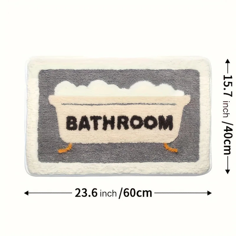 Charming Cartoon Bathroom Carpet - Super Absorbent, Quick Drying, Thick, Anti Slip - Perfect Home Entrance Mat