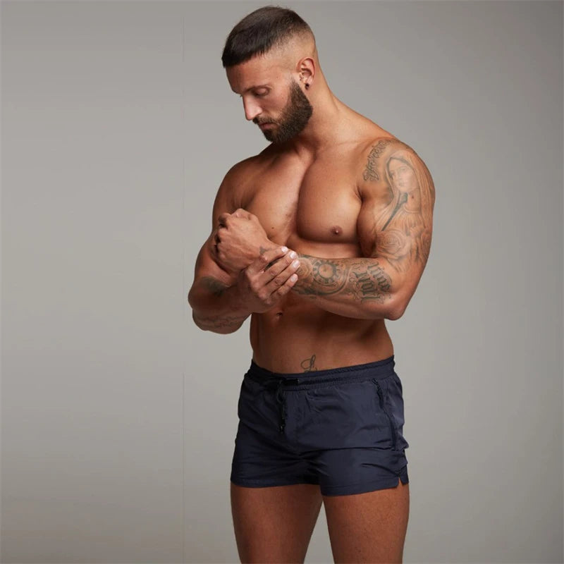 Herren Schwimmhose 2025 mit Reißverschluss-Taschen - Mesh-Futter - Sommer - Strand - Pool - Wassersport Schnelltrocknend