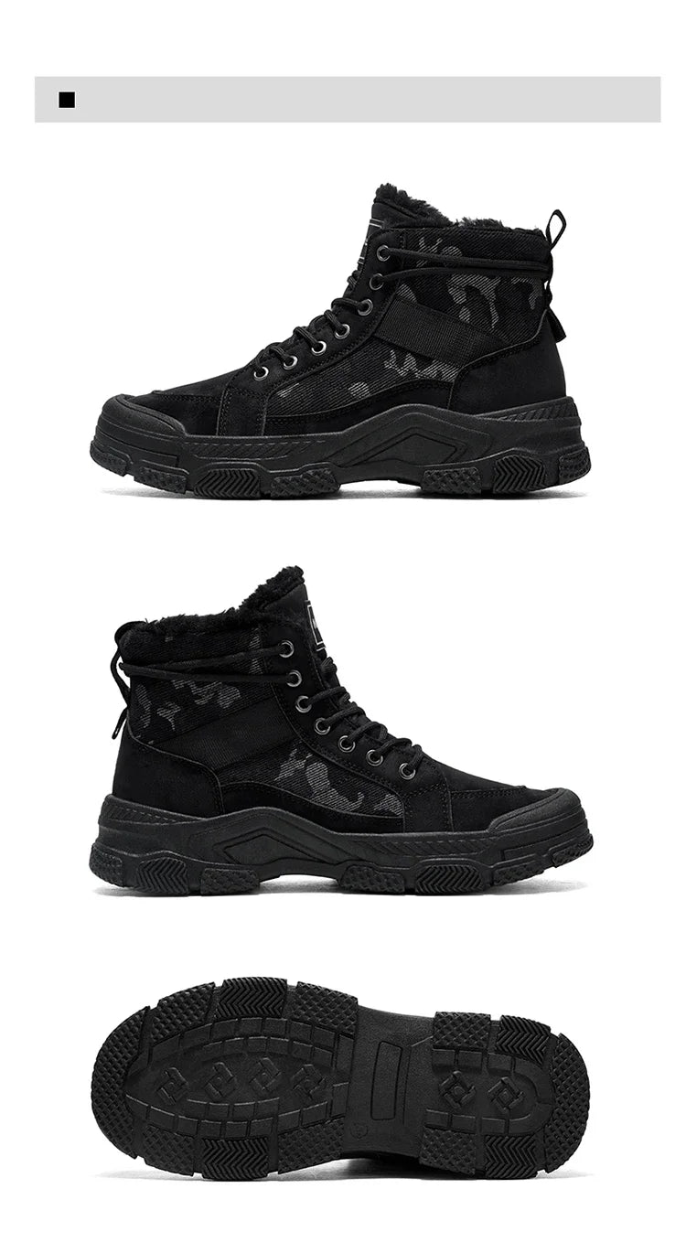 Ghete de iarnă călduroase cu căptușeală din velur Choice B2-M2299 - Mărimea EU 39-44, Toc 1-3 cm, Antiderapante