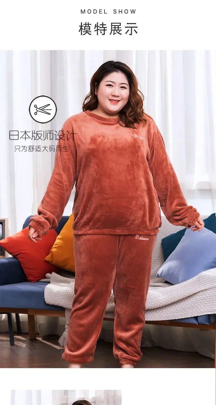 Loribindwood Korallenfleece Pyjama Set - Groesse L Bund