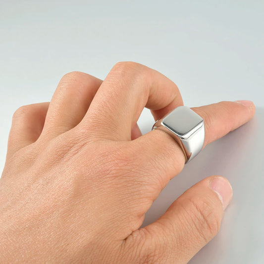 Inel punk strălucitor tajam BR231213 - oțel inoxidabil 316L 8mm