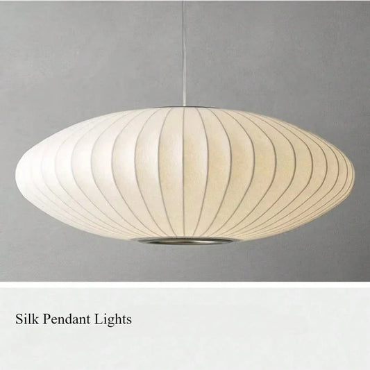 Italian Silk Cloth Pendant Lights Creative Living Room Pendant Hanging Lamps Modern Dining Room Lamps Decoration Indoor Lighting
