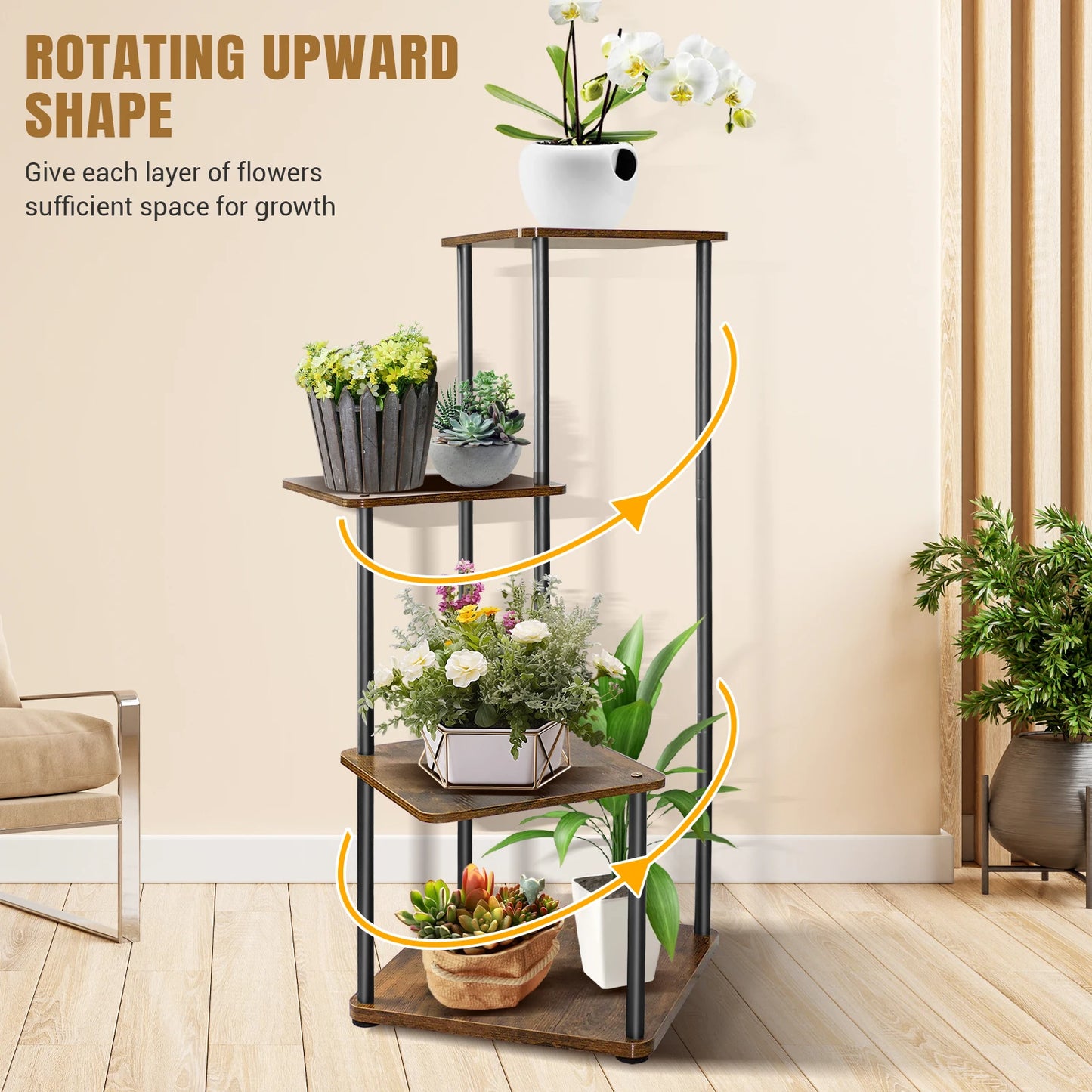 NatureLine Pflanzenständer 4 Bis 6-Stufig Metall Innen 80-132 cm