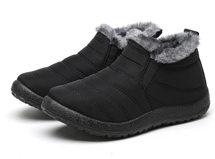 Ghete de iarnă pentru femei HAJINKCN, impermeabile, cu căptușeală - Mărimea 36-41, fără slip, până la gleznă