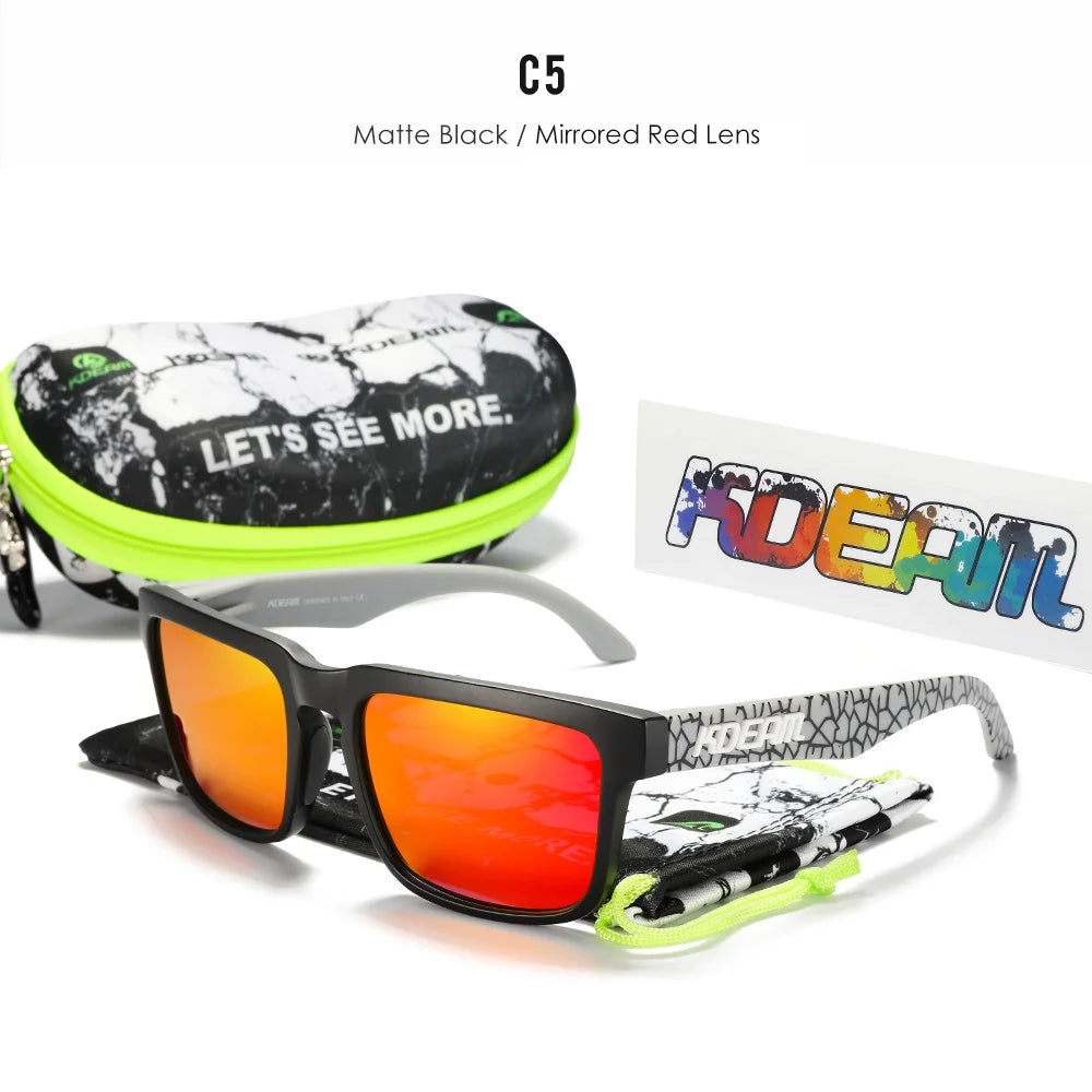 KDEAM Herren Polarisierte Sonnenbrille Quadratisch Casual Outdoor Sonnen Brille Frauen Unisex Sonnenbrille für Paare mit Neuer Verpackung