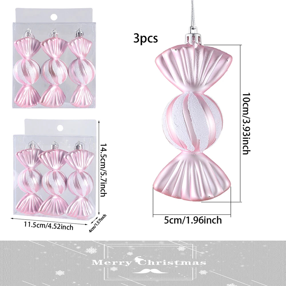 Partigos 2023115 Candy Kugeln Ornament - Inhalt 3 Stück, Durchmesser 3 cm