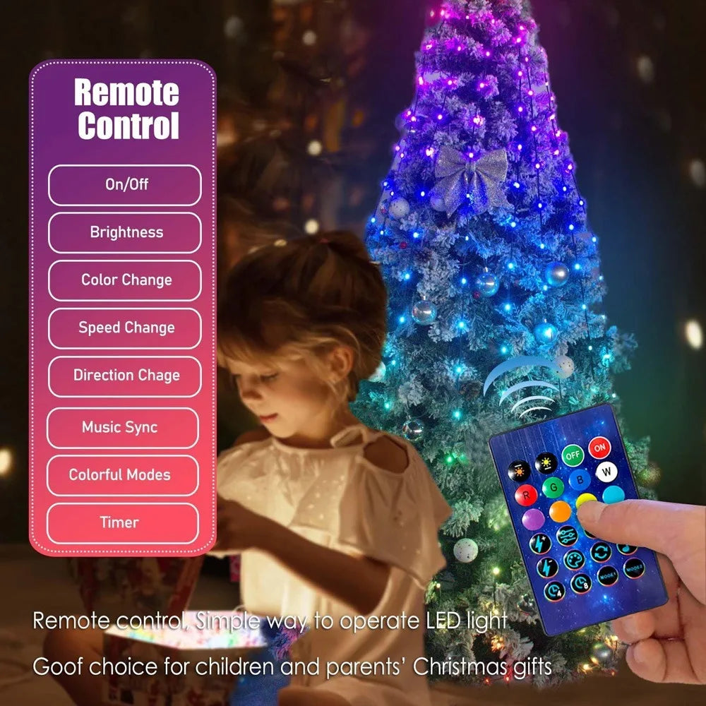 SuperRGB Feen LED Lichter Smarte RGB Baumbeleuchtung - 400 LEDs, 7 Fuß