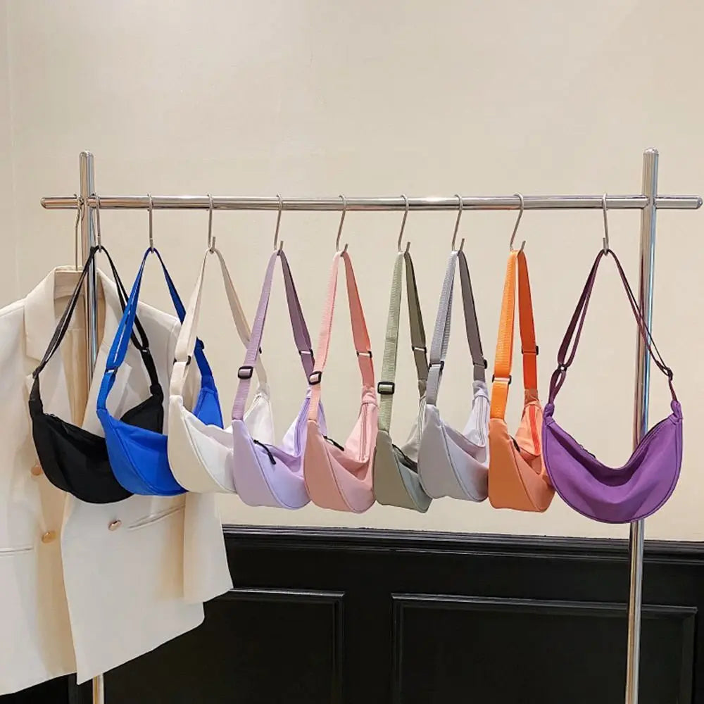 Nylon Crossbody Bag For Women Fashion Portable Casual Hobos Sport Chest Pouch Underarm Bags Students Dumpling Shape Shoulder Bag