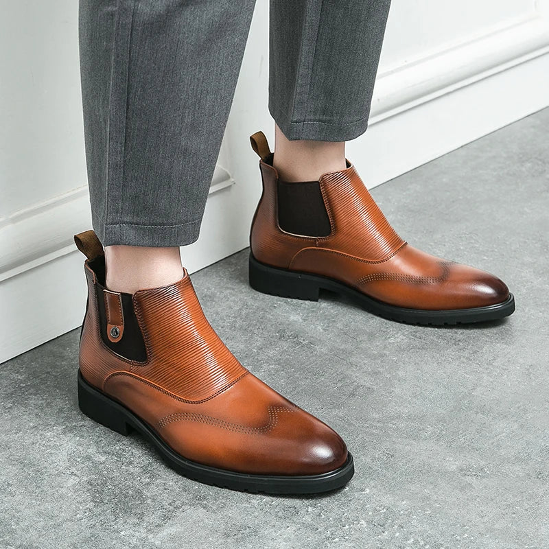 Golden Sapling Chelsea Boots Slip On - Knöchelhoch, EU Größe 42, Flacher Absatz Bequem
