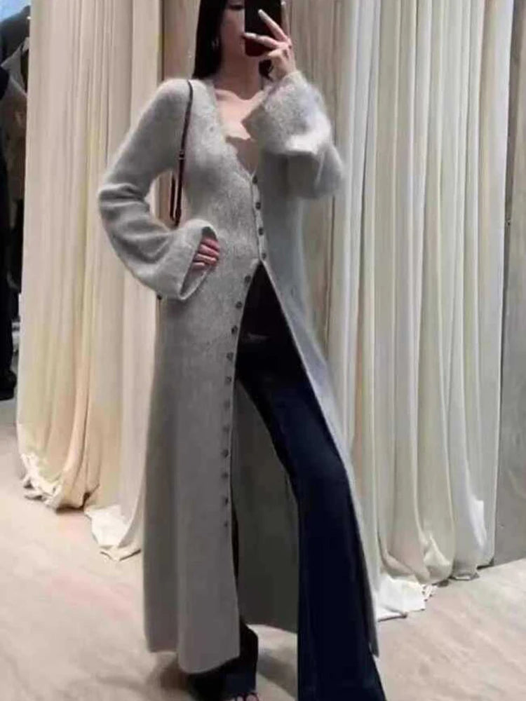 KBATCN V-Neck Lange Locker Cardigan - Länge 26 Zoll, Gewicht 120 bis 220 g pro Quadratmeter, Passform Regular