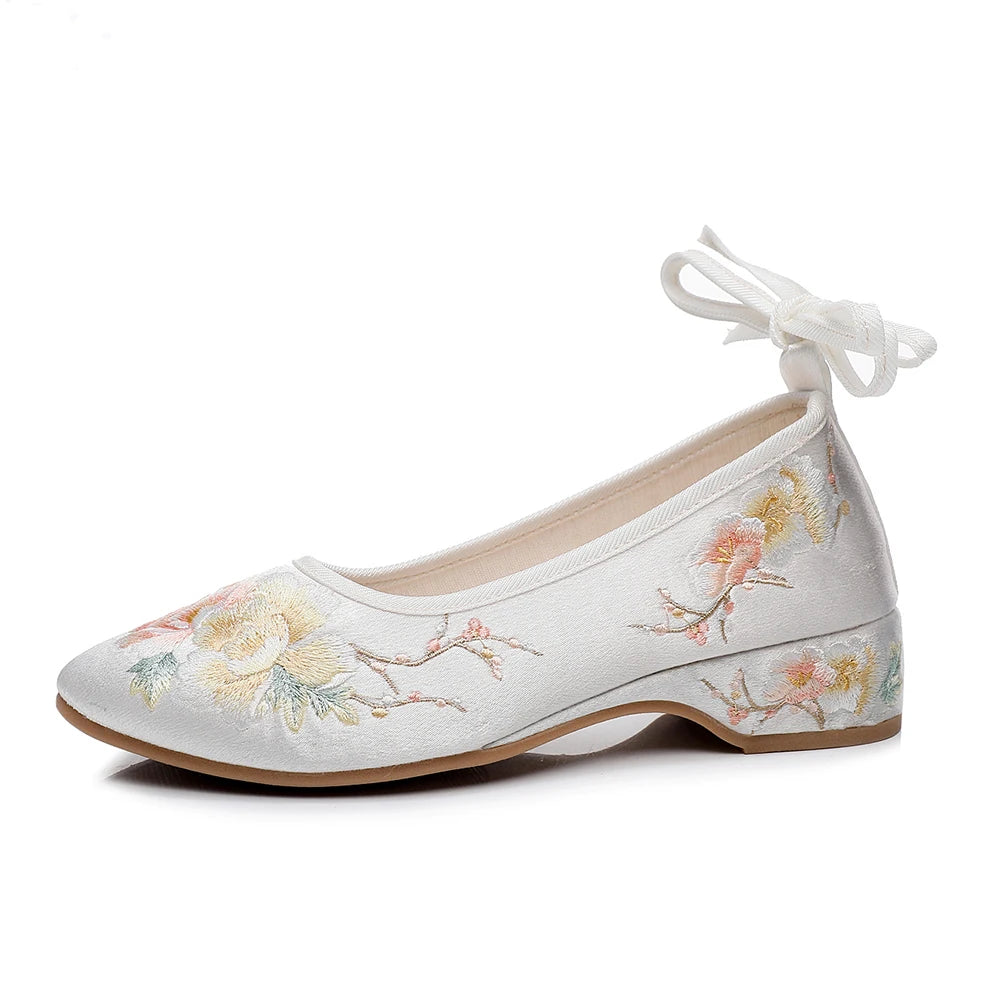 Ballerinas 2025: Veowalk Long Ankle Strap Summer Women Gauze Mesh - Embroidered Ballet Flats Breathable Comfortable Walking Shoes Elegant Lady Collection