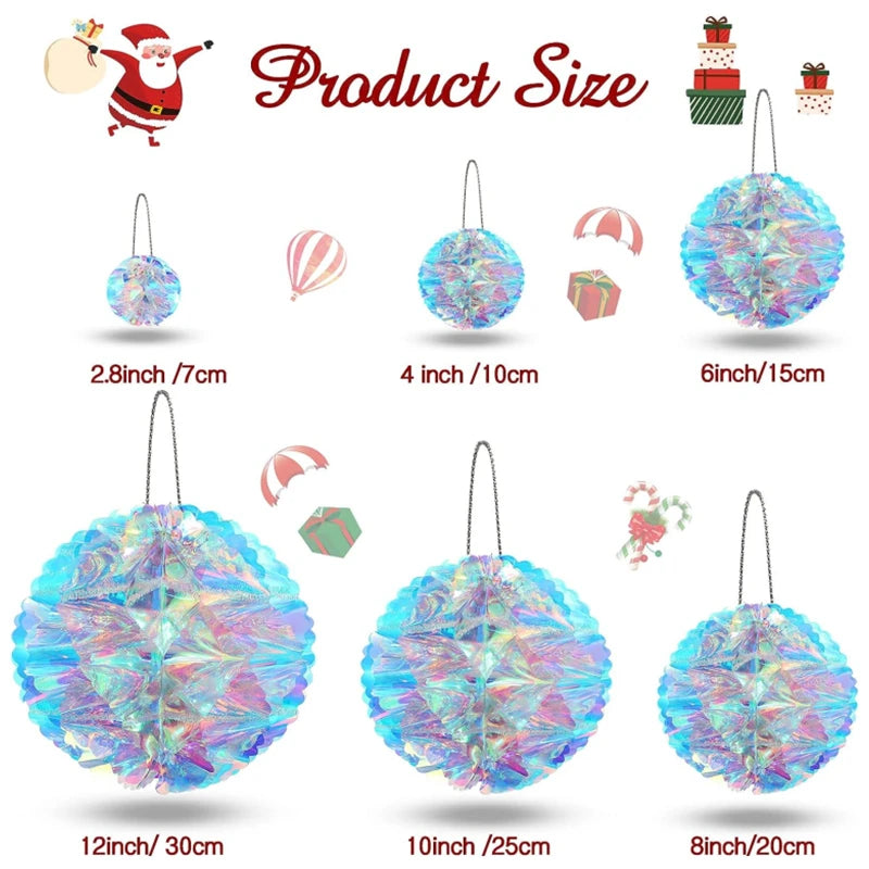 CN Irideszierende Wabenball Deko - Kunststoff 6er Set Größe variabel