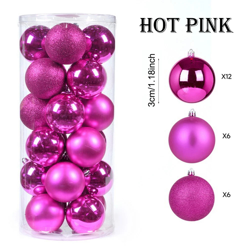 Surpsea KugelnSet Festliche Weihnachtskugeln - 24 Stück 3 cm Mehrfarbig