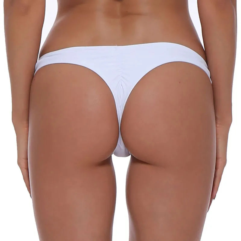 COZOK Bikini-Höschen 2025 - Brazilian Tanga Bottom in Weiß & Schwarz