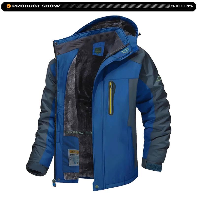 9XL Winterfleece Jacke - Kapuze abnehmbar, Winddicht