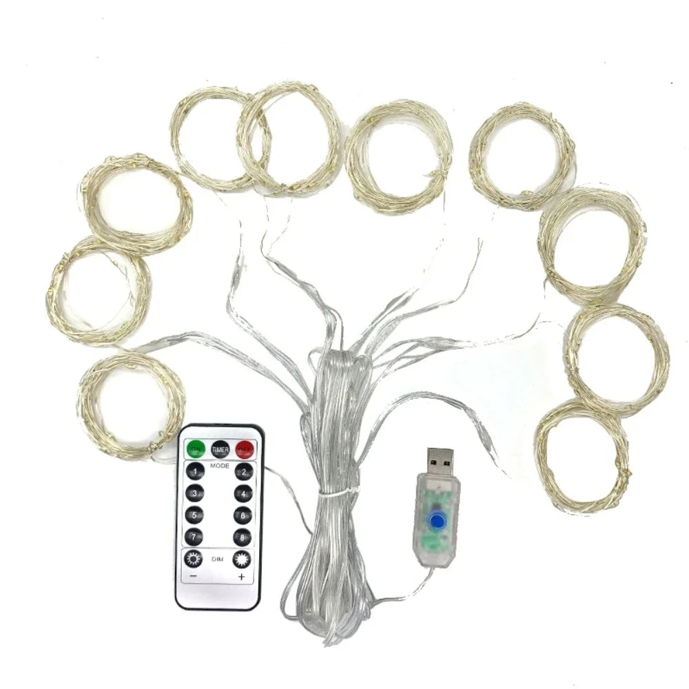 LichterVorhang USB LED Mit Fernbedienung - Länge 2 m, LEDs 120, 5 V