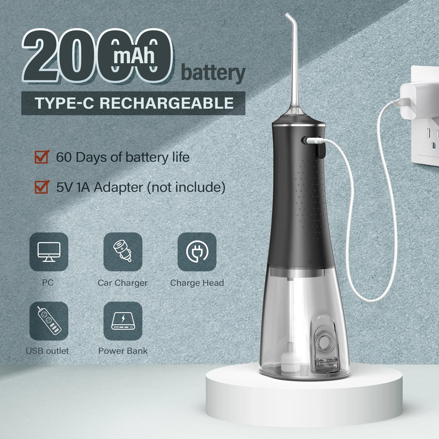 Munddusche 2025: Sejoy Dental Munddusche Wasserflosser - Zahnreiniger mit 4 Düsen und 4 Modi für professionelle Zahnpflege