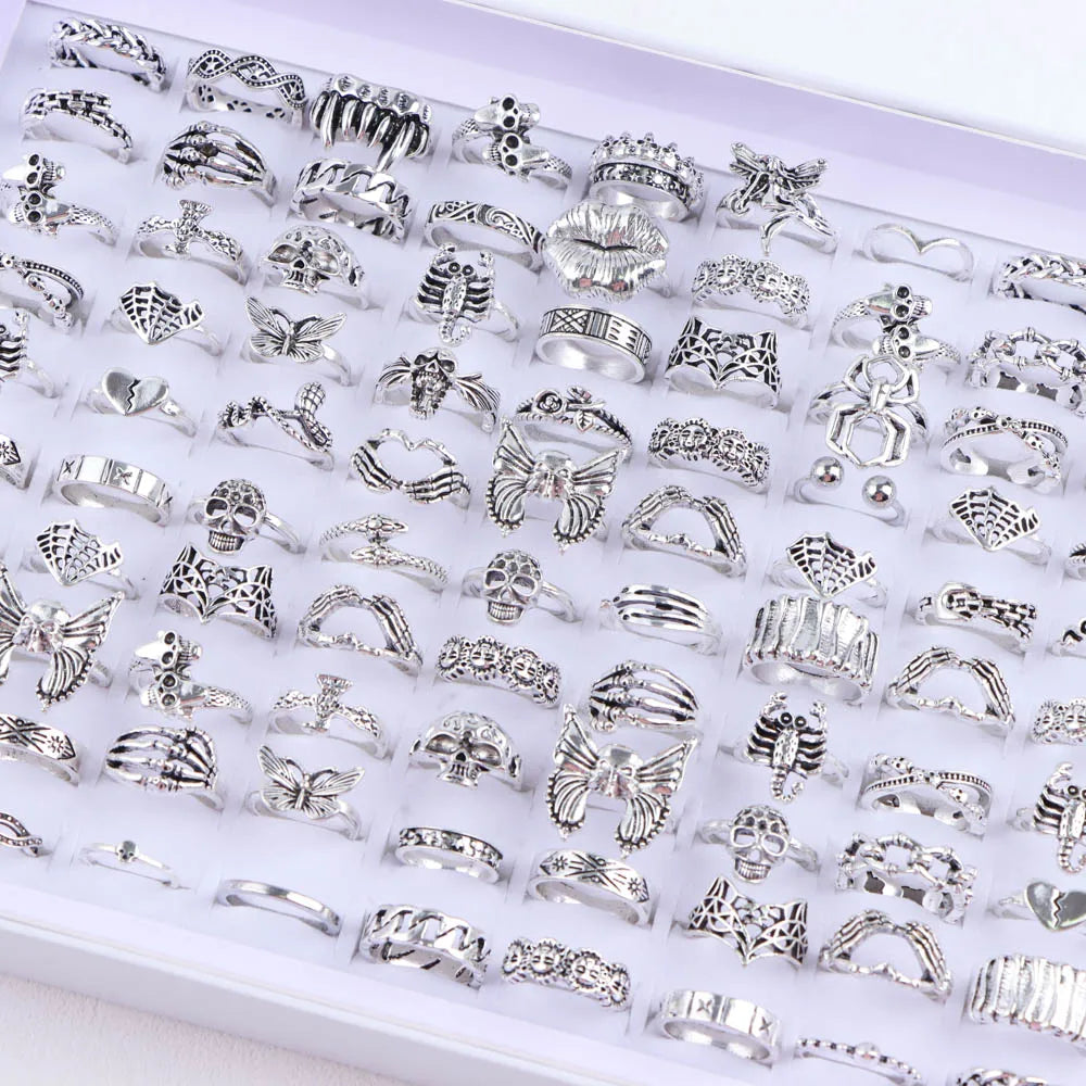 Zhang V Gui Punk Fingerring Set - 10/20/30/50 Stk Zink