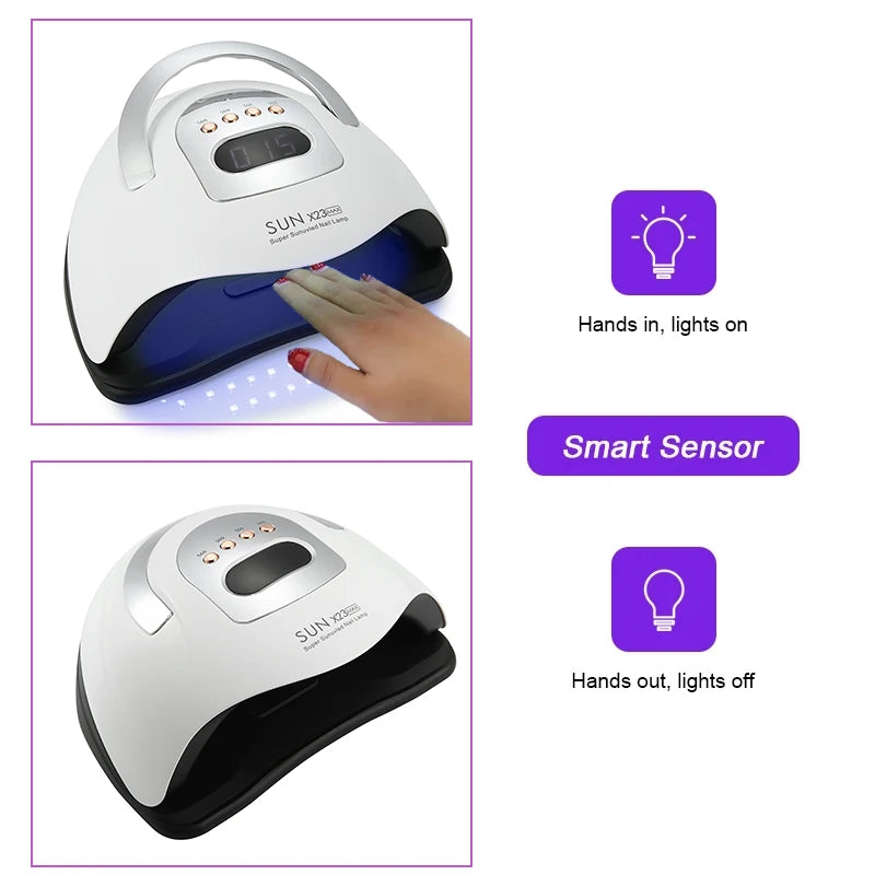 SUN X23MAX 81LEDs UV LED Nail Lamp For Drying Gel Nail Polish Professional Nail Dryer Light With 10/30/60/99s Timer Auto Sensor