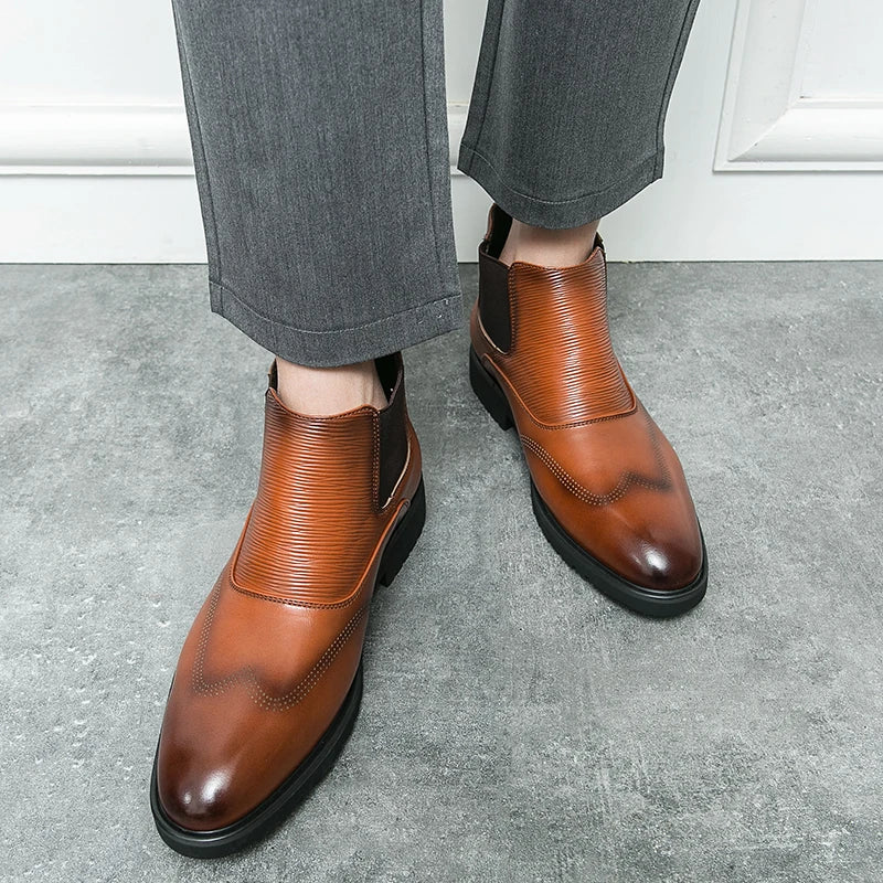 Golden Sapling Chelsea Boots Slip On - Knöchelhoch, EU Größe 42, Flacher Absatz Bequem