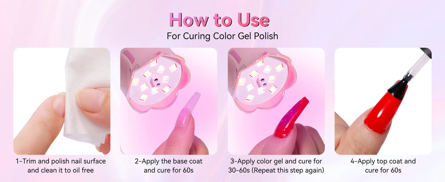 Makartt UV LED Nail Lamp Rechargeable Mini UV Light for Gel Nails Polish Fast Curing Goosenecks UV Lamp 10W Equitment Manicure