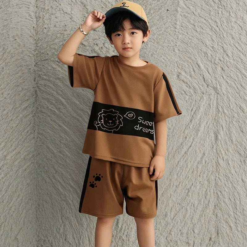 Children's Sets Kids Clothes Boys Girl Top +short 2pcs Short sleeve Baby Striped Clothing Toddler Tee Tracksuits Fashion Outfits