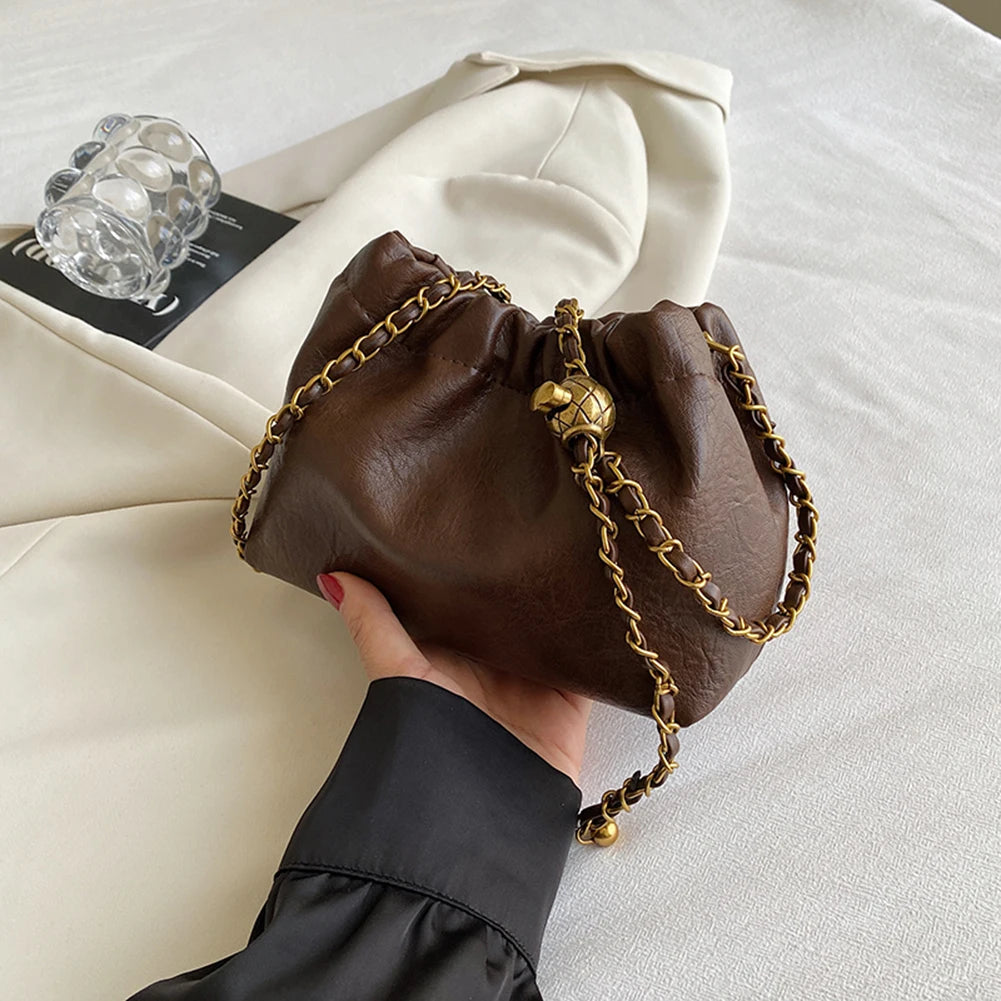 Women Crossbody Tote Bag PU Leather Pleatd Hobo Bag Versatile Messenger Bag Satchel Sling Bag Girl Stylish Purse