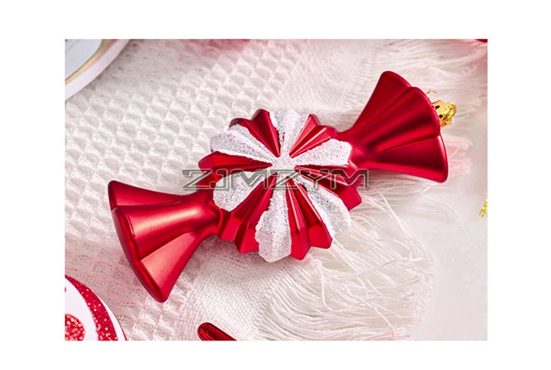 LA9682 Weihnachtsbaumschmuck - Bruchfest, 78 Stück, Rot Weiß