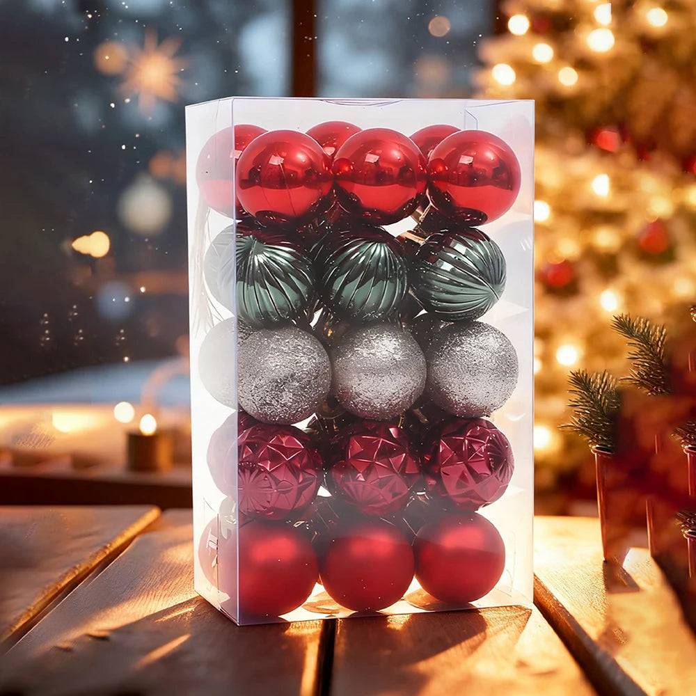 3CM Weihnachtskugeln Glänzend - Ø3 cm, 30 Stück, Weihnachtsdeko