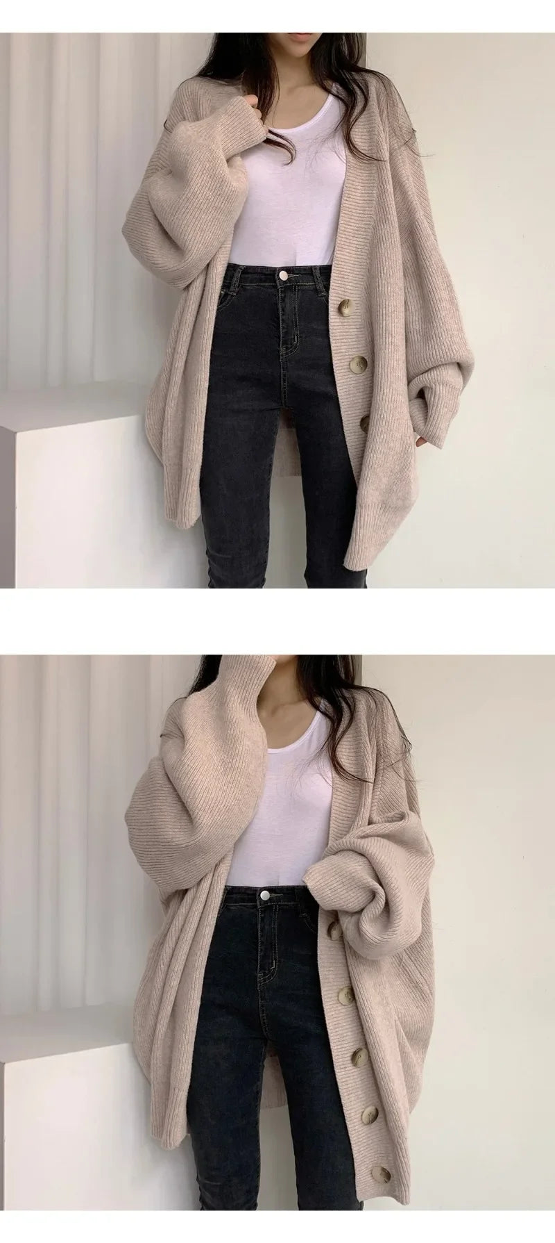 XIBUSANACN Cardigan Sweater Coat - Größe Regular, Loose