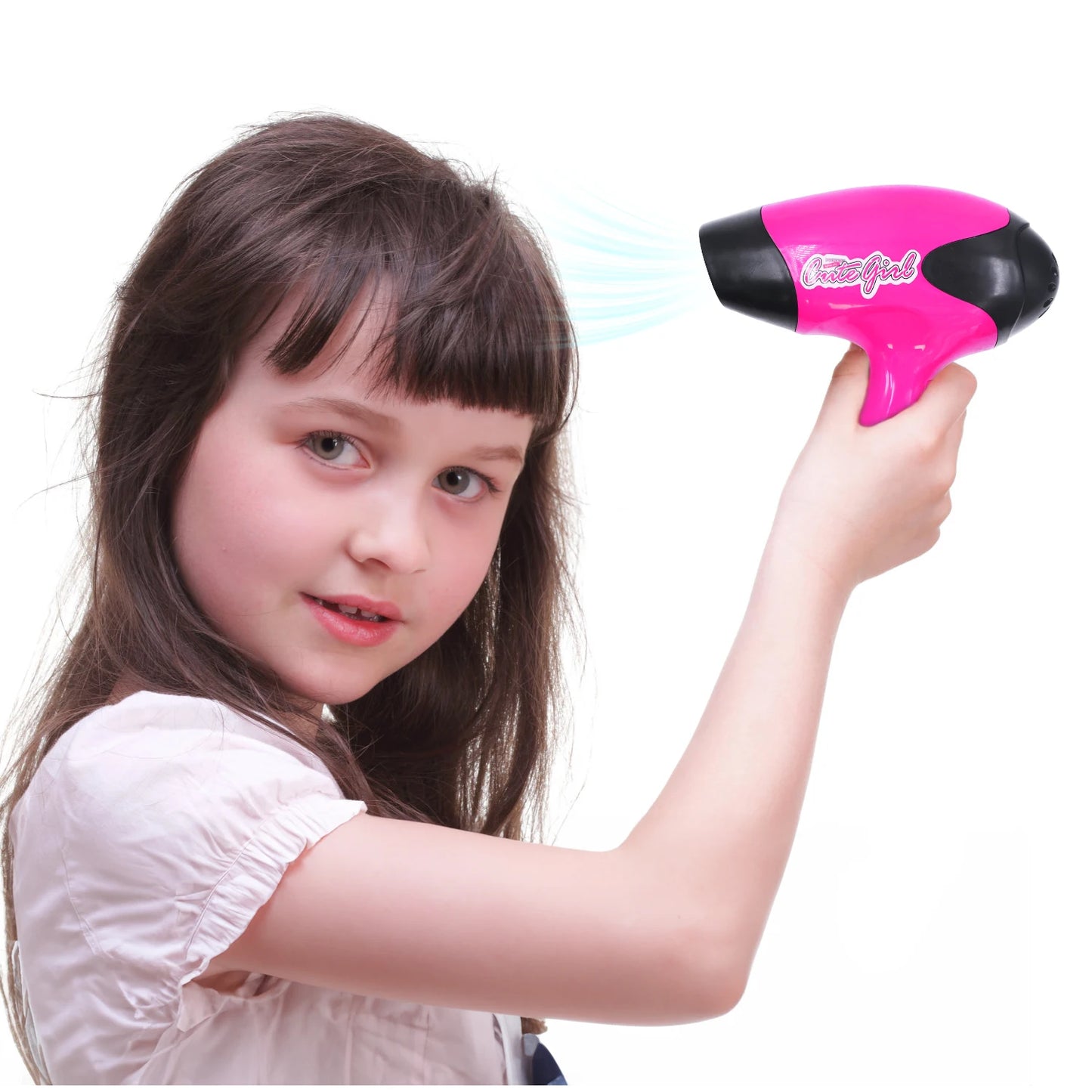 Makeup-Tools, Haartrockner, Haartrocknerklipsen, bunte Lichtsimulierung 1:1 Kinderpflege-Spielzeuge, Mädchen, Familienspielzeuge