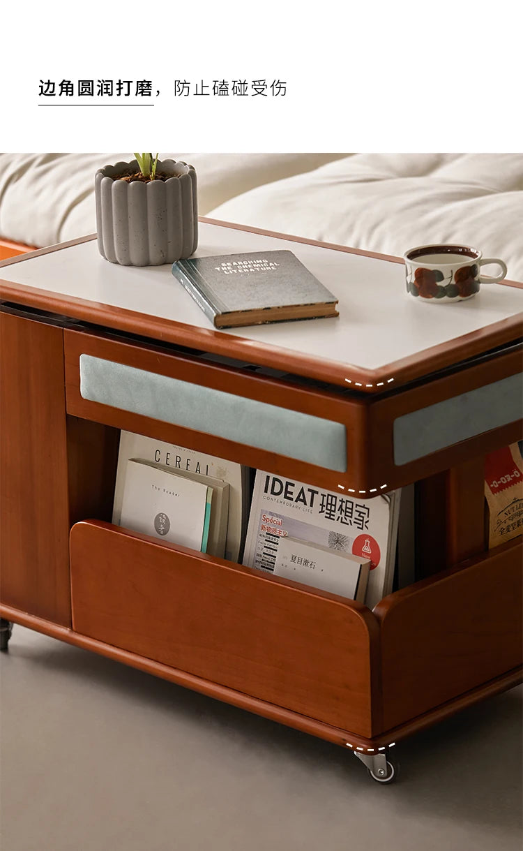 Cabinet Wood Coffee Table Lift Portable Walnut Design Living Room Side Table Folding Modern Luxury Mesa De Centro Sala Furniture