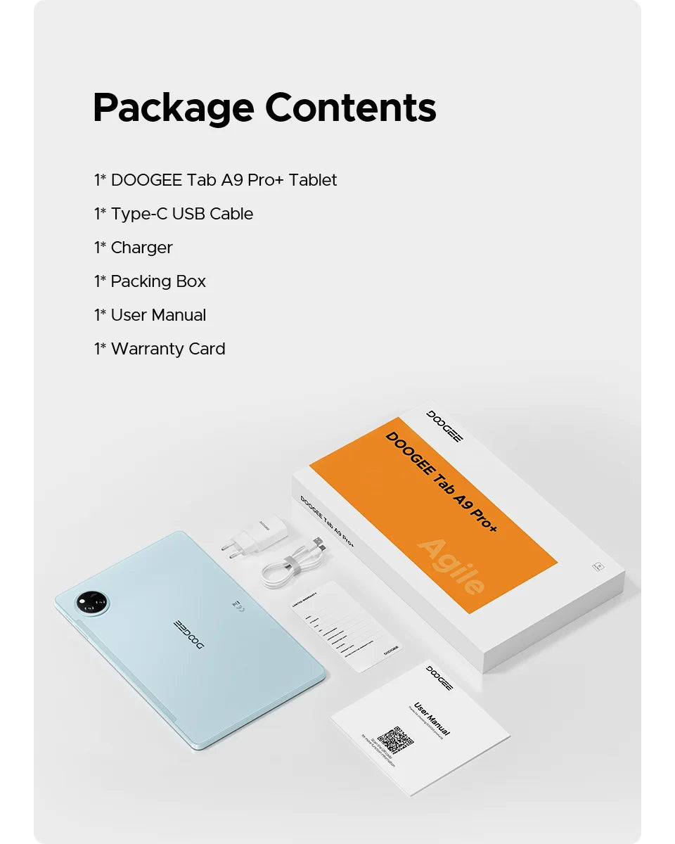 DOOGEE Tab A9 Pro+ Android Tablet - 128GB Speicher, 8580mAh Akku